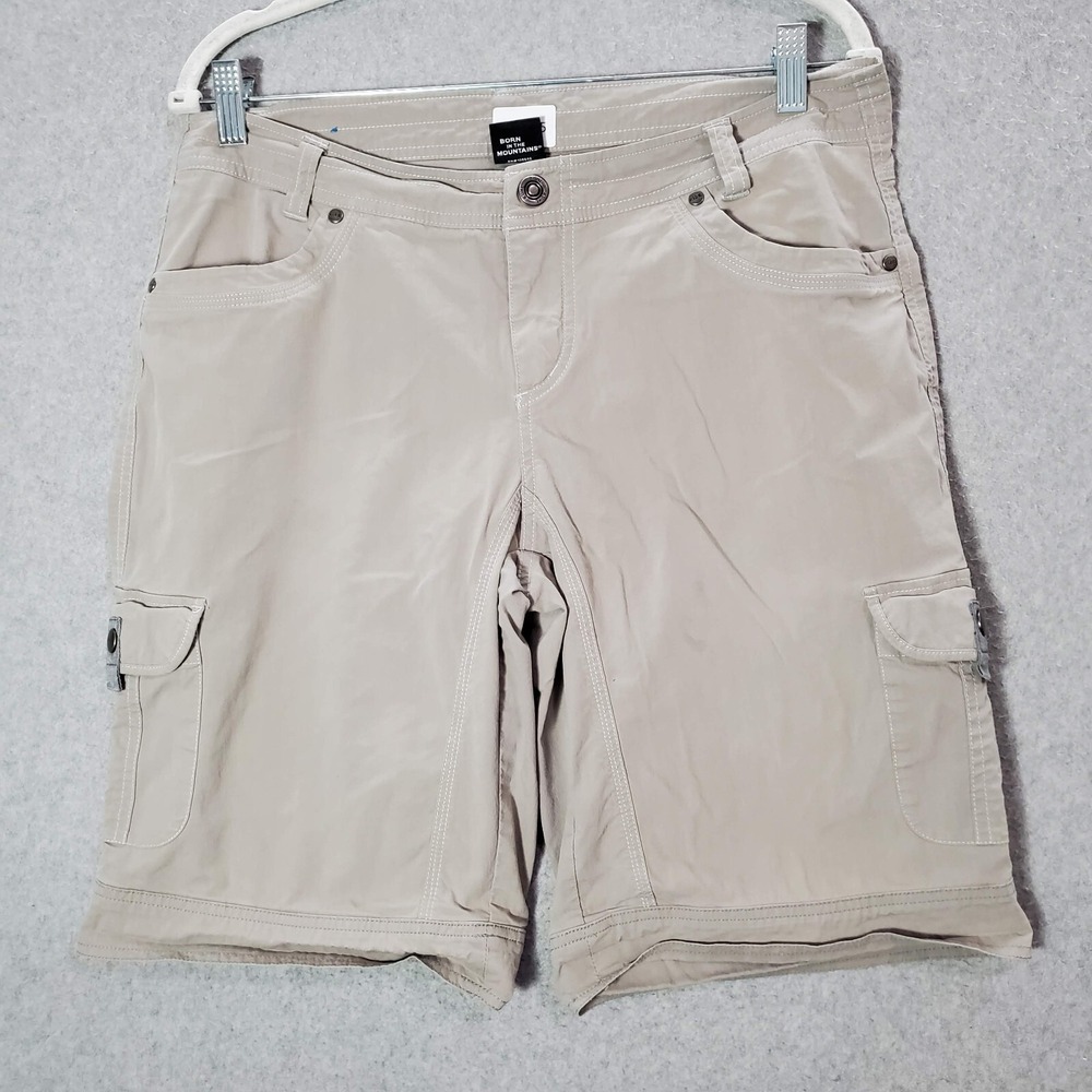 Kuhl Women Shorts 12 Beige Cargo Outdoor Hiking Pockets Inseam 11" READ